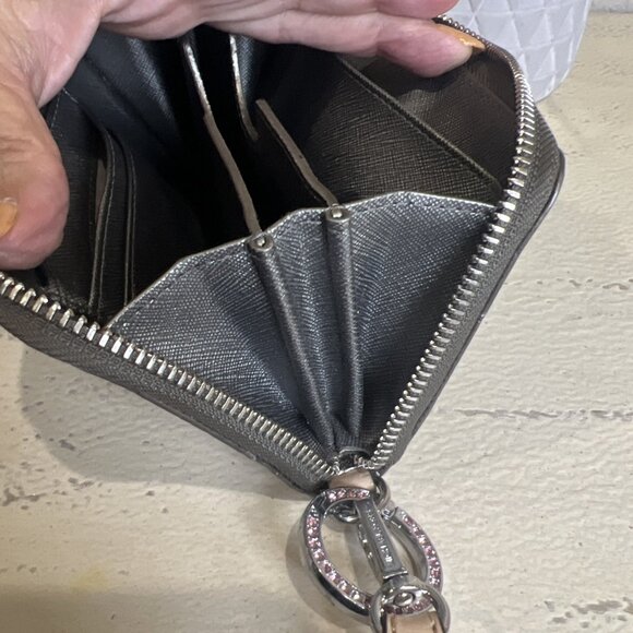 Michael Kors Jet Set Continental Logo Large Silver Wallets Brand - Picture 9 of 11